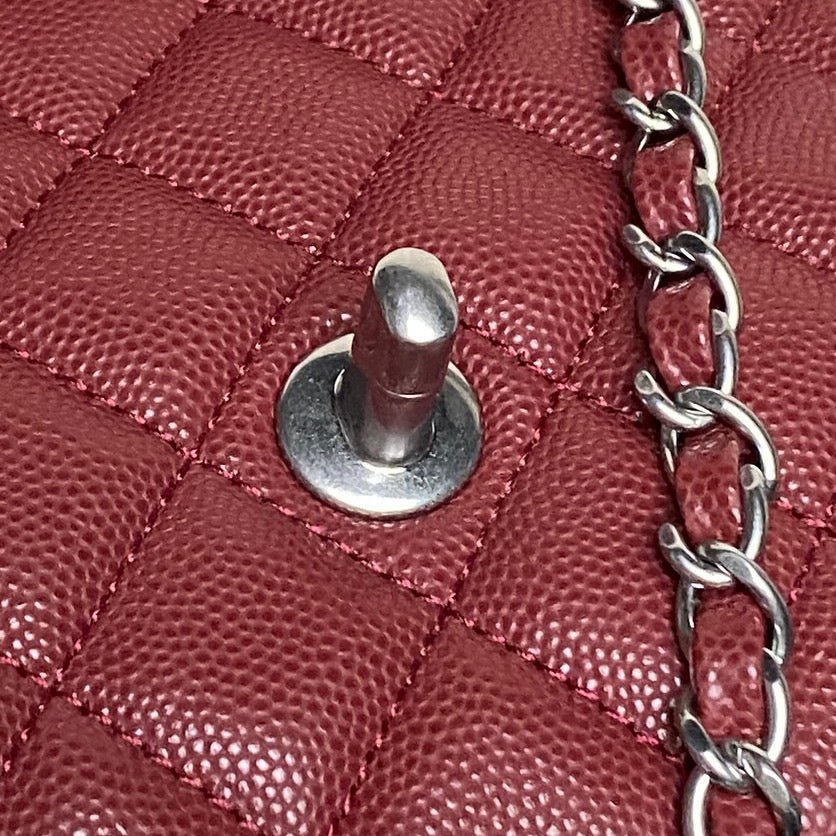 CHANEL 25S FLAP BAG 22 IN BURGUNDY CALFSKIN SILVER HARDWARE - Image 7