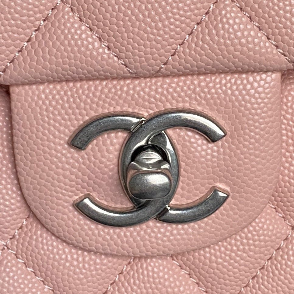 CHANEL 25S FLAP BAG 22 IN PINK CALFSKIN SILVER HARDWARE - Image 3