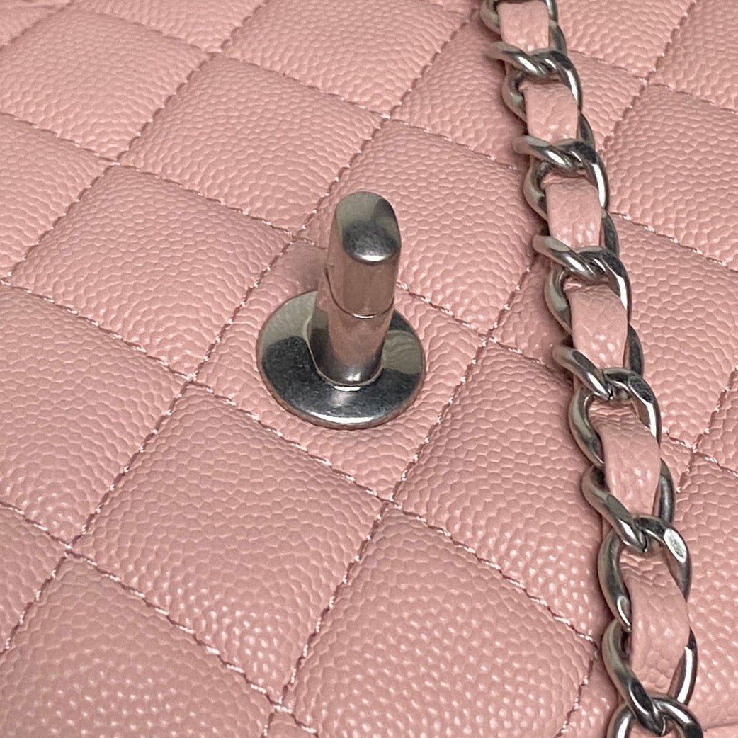 CHANEL 25S FLAP BAG 22 IN PINK CALFSKIN SILVER HARDWARE - Image 7