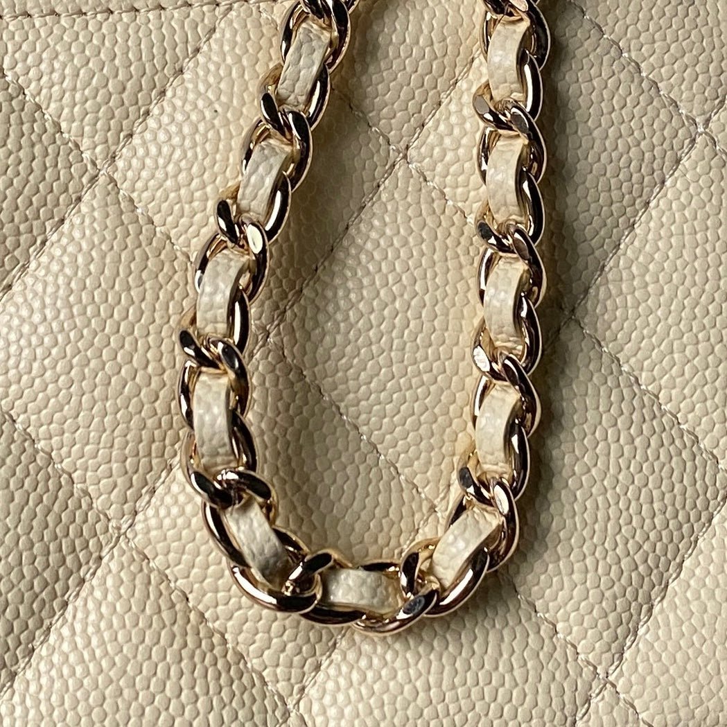 CHANEL 25S VANITY BAG 20 IN CREAMY BEIGE CAVIAR LEATHER - Image 7