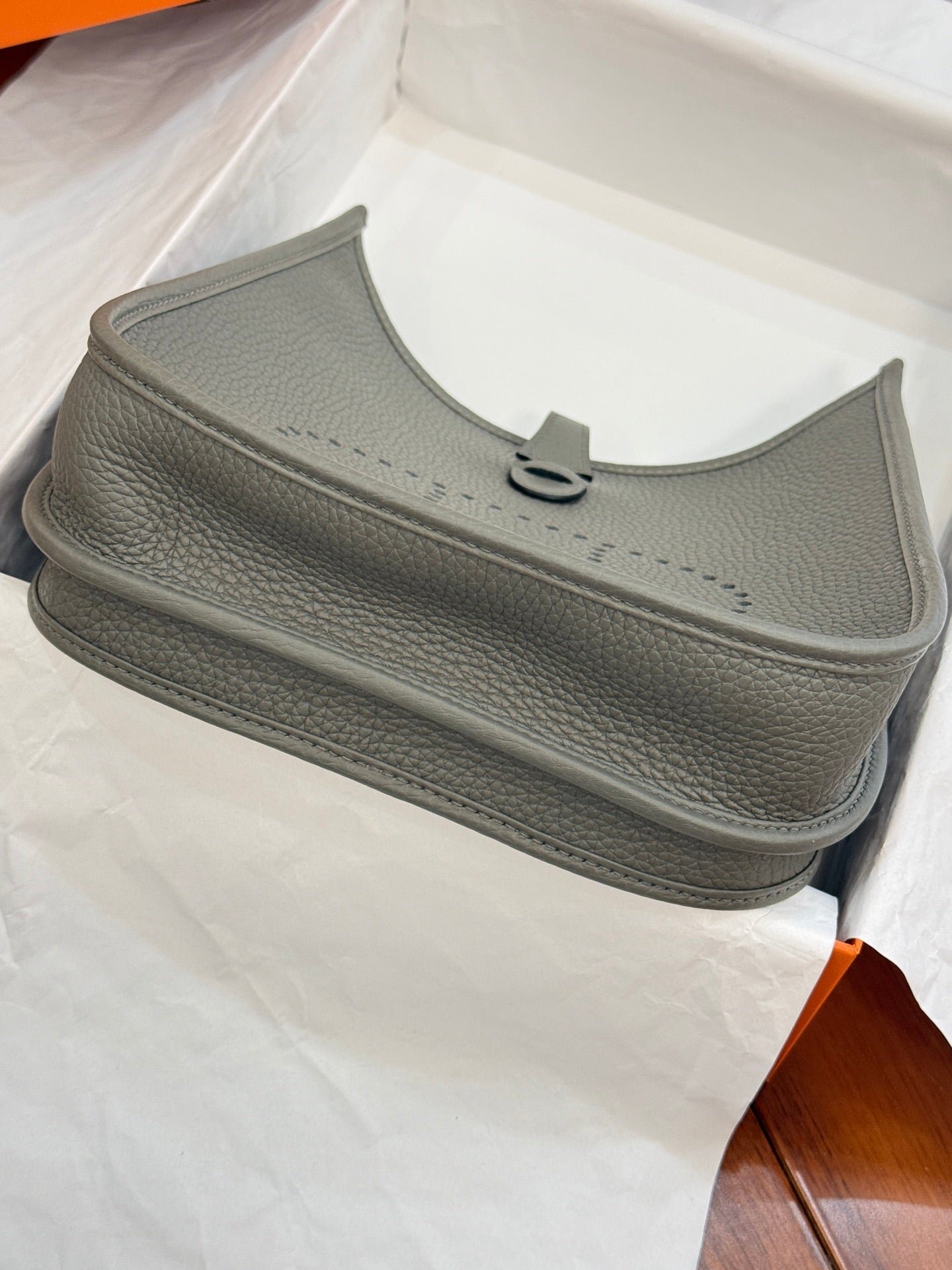 HM 26S EVELYNE BAG 23MM IN GRAY GRAINED CALFSKIN - Image 16