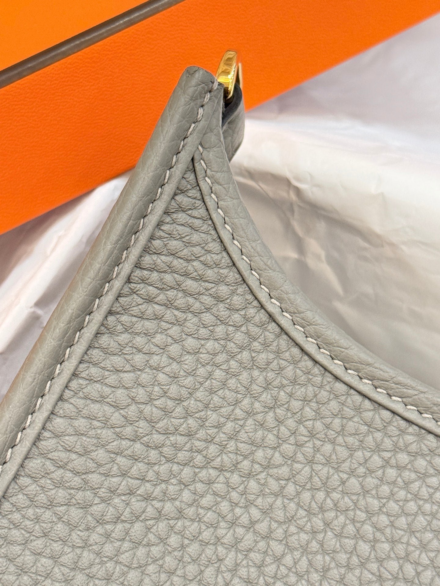 HM 26S EVELYNE BAG 23MM IN GRAY GRAINED CALFSKIN - Image 9
