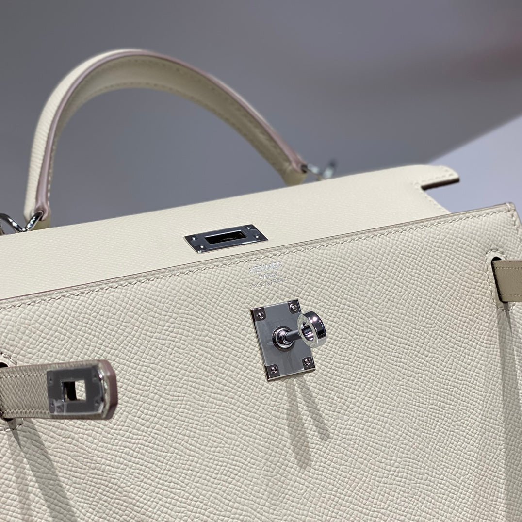 KELLY 25CM IN NATA EPSOM CALFSKIN SILVER HARDWARE - Image 14