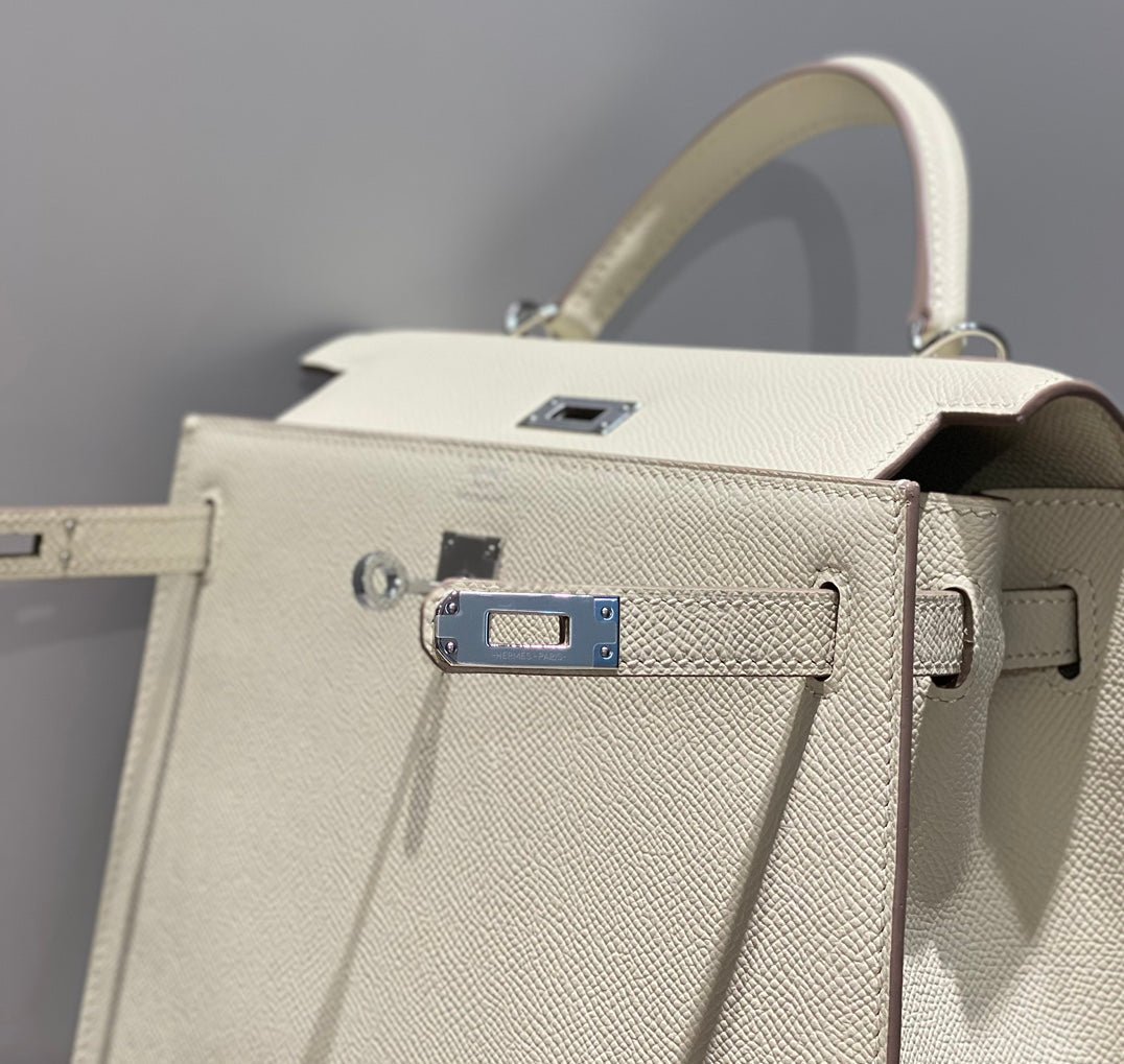 KELLY 25CM IN NATA EPSOM CALFSKIN SILVER HARDWARE - Image 6
