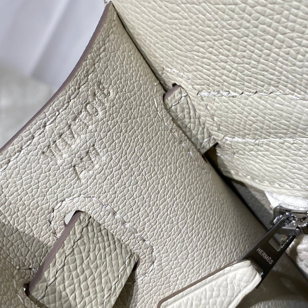 KELLY 28CM IN NATA EPSOM CALFSKIN SILVER HARDWARE - Image 7