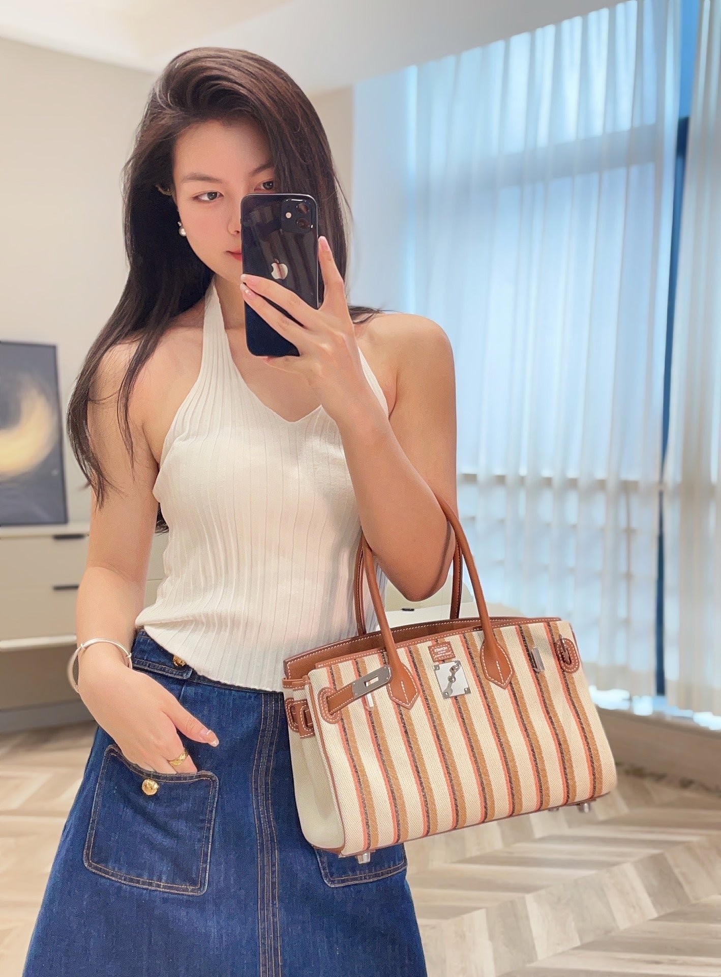 BIRKIN SHOULDER 29 IN GOLD CALFSKIN ÉCRU/BEIGE/FAUVE/ROSE POP/NOIR EMBROIDERY CANVAS - Image 24