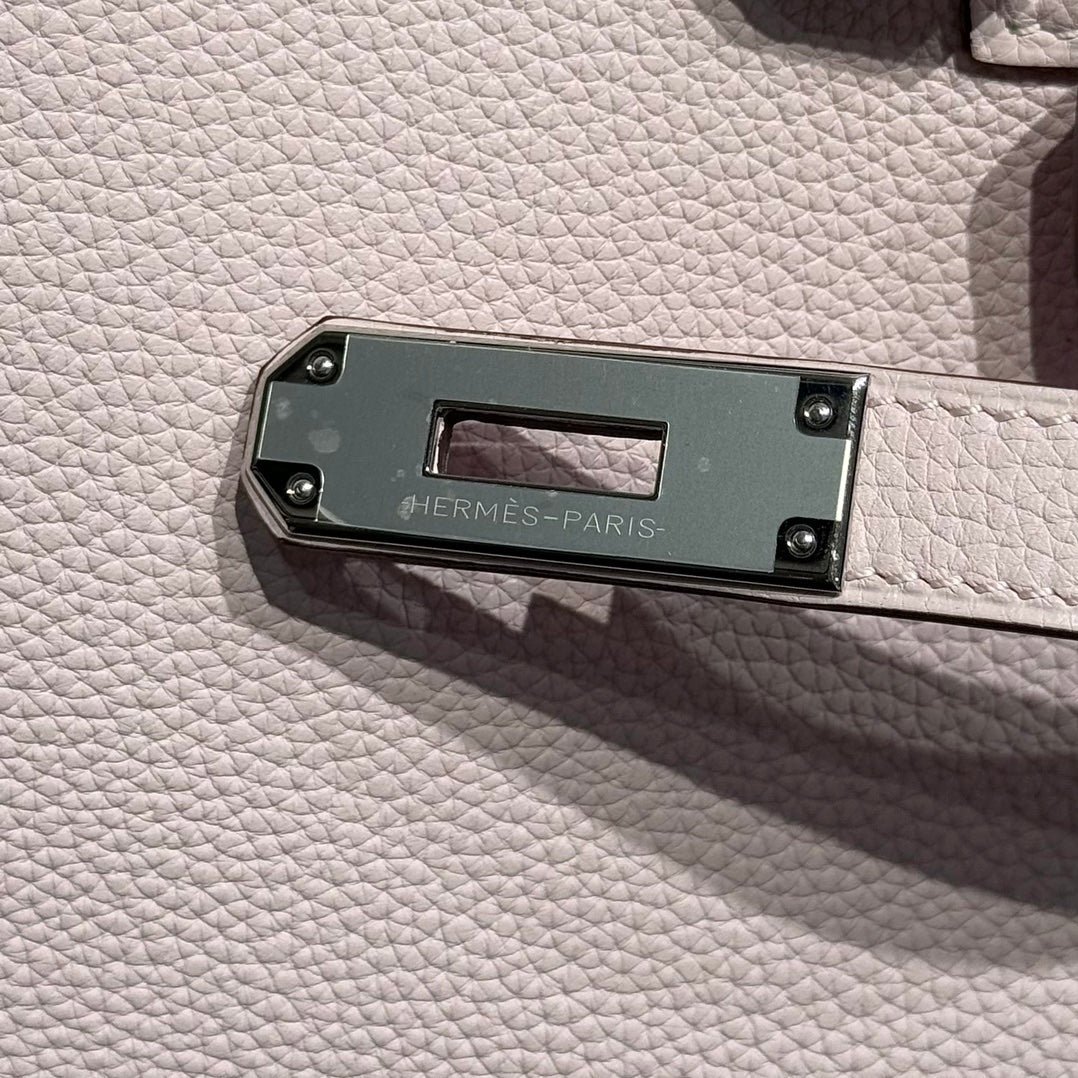 HERMES 25S BIRKIN 30 IN PINK BABY CALFSKIN SILVER HARDWARE - Image 15
