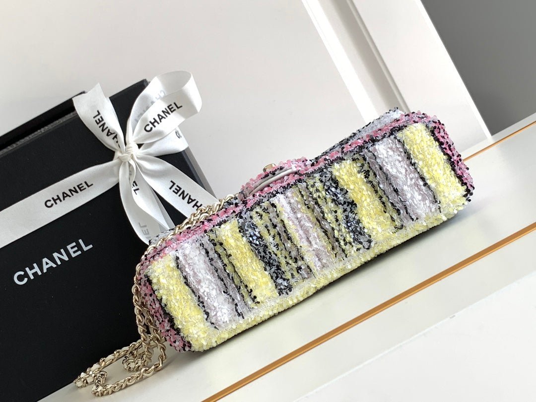CC MINI 21 FLAP BAG IN COLORFUL WOOL TWEED - Image 5