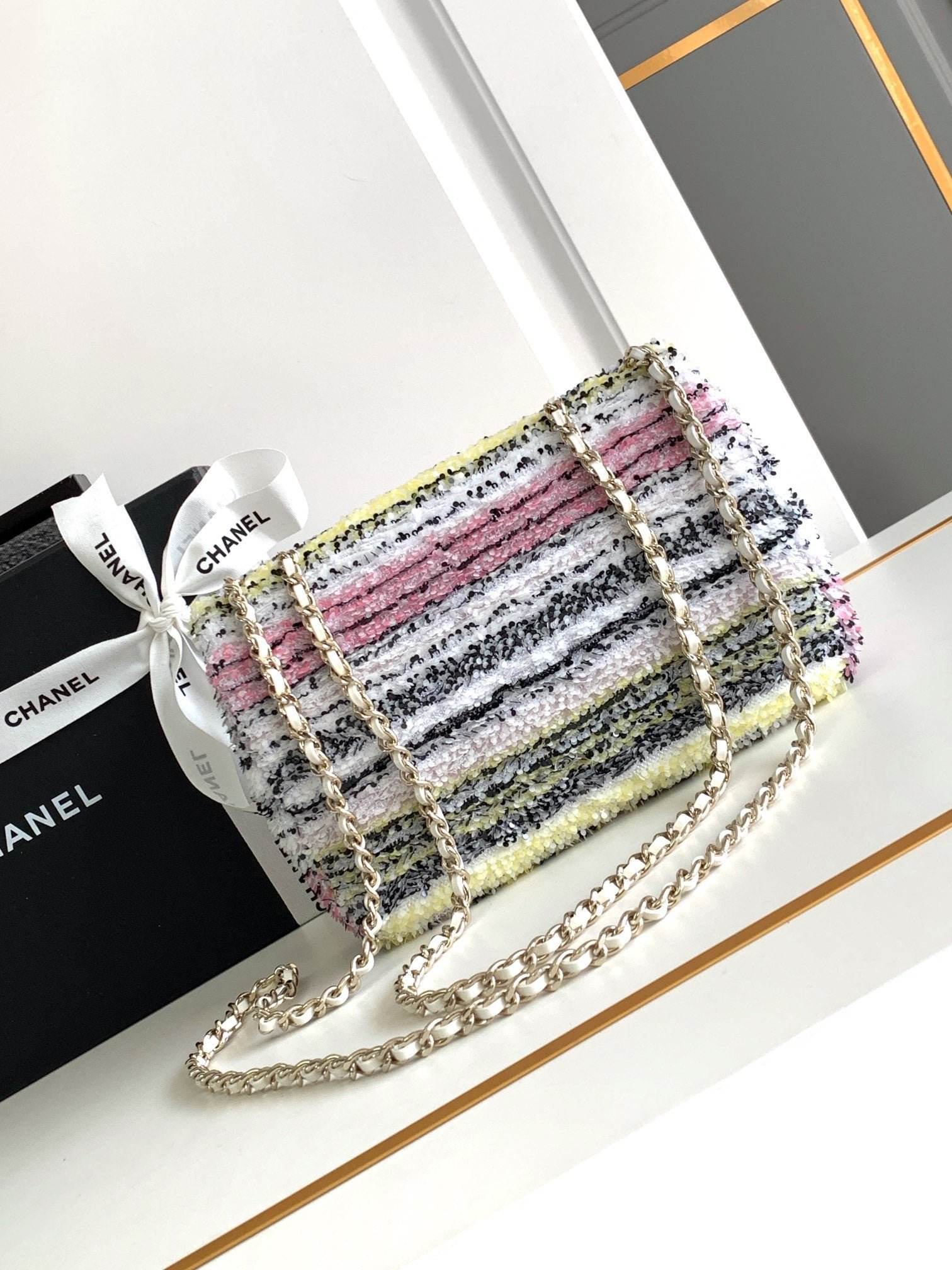 CC MINI 21 FLAP BAG IN COLORFUL WOOL TWEED - Image 11