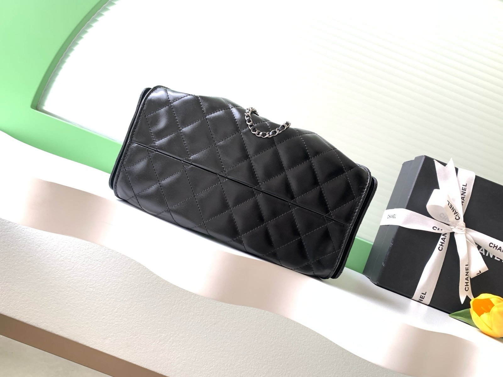 CHANEL 26S HOBO BAG 30 IN BLACK CALFSKIN - Image 6