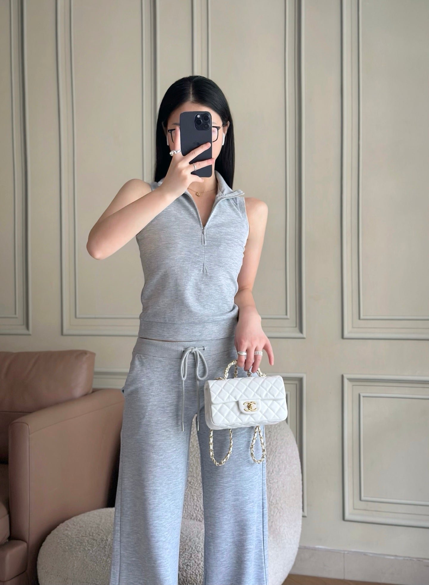 CHANEL 25S FLAP BAG 20 CM IN WHITE CAVIAR LEATHER WITH GOLD HARDWARE - Image 17