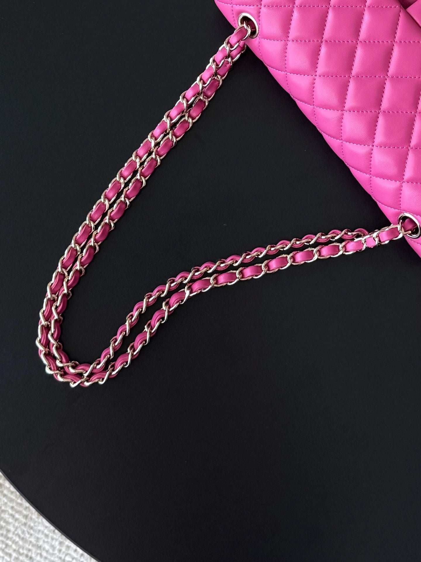 CHANEL 25S CLASSIC FLAP BAG 25 CM IN PINK LAMBSKIN WITH GOLD HARDWARE - Image 14