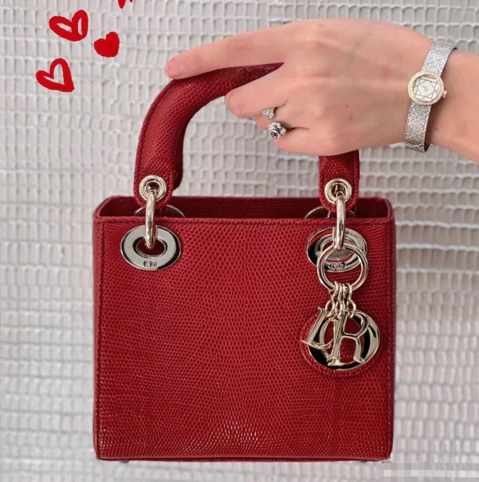 Bright Red 14x18cm Luxury Iconic Designer Bag