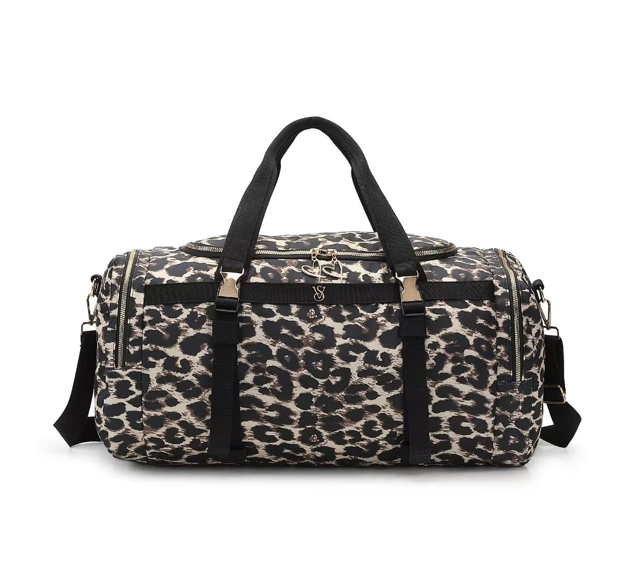 58737dcd-f92c-426a-a7b8-196b4dc29e5f Victoria's Secret Leopard Print Weekender Travel Duffle Bag - Image 1