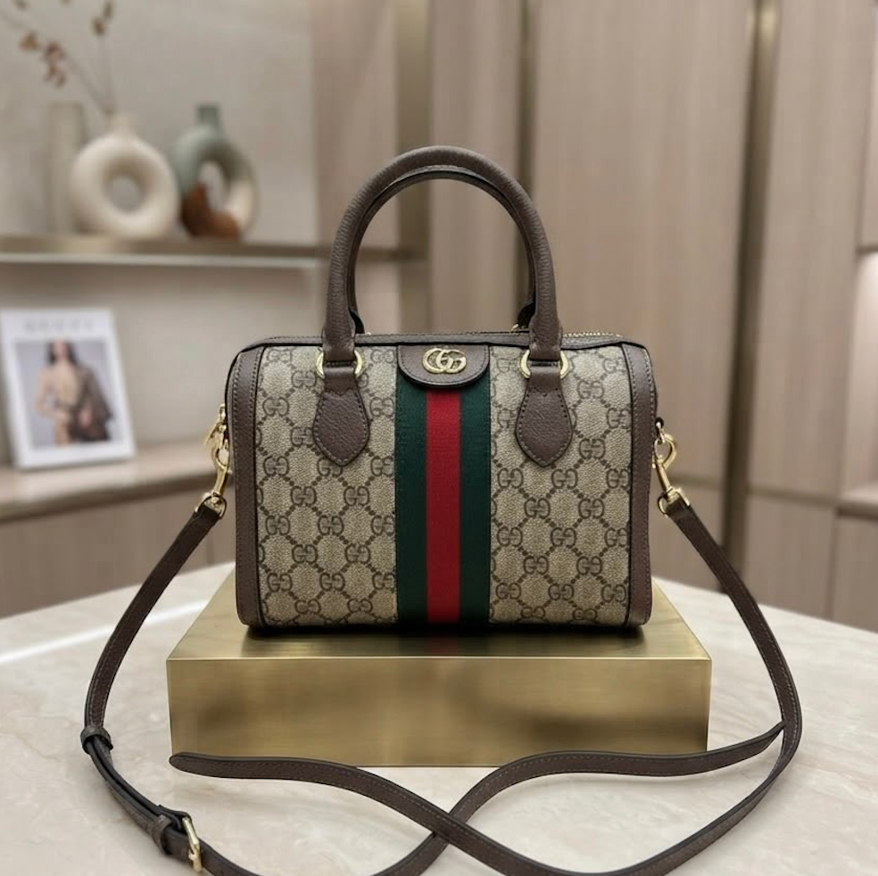 Screenshot 2026-09-14 at 15.13.57 Gucci Small Ophidia Boston Bag in GG Fabric - Image 1
