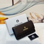 Aigner 037 Clutch Bag – Coffee Brown, 19 cm