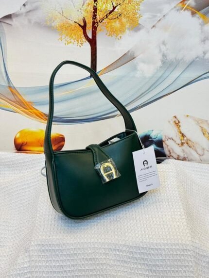 Aigner A185 Shoulder Bag – Green, 20 cm