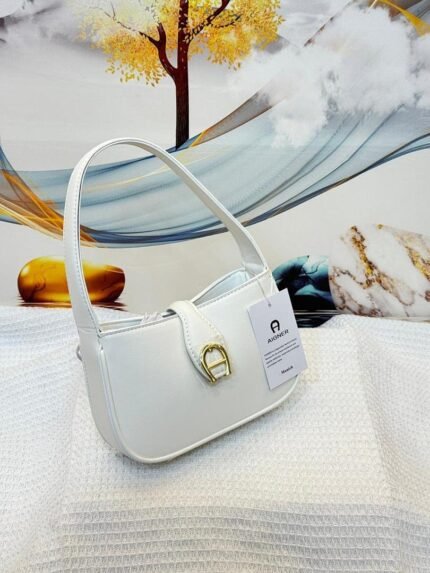 Aigner A185 Shoulder Bag – White, 20 cm