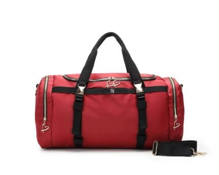 Victoria's Secret Red Nylon Travel/Gym Weekender Duffel Bag.