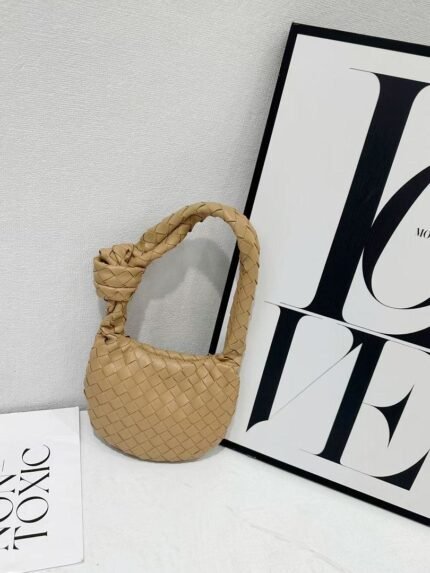 Bottega Veneta 9910-3 Hobo Bag – Camel, 19 cm