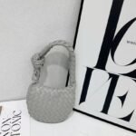 Bottega Veneta 9910-3 Hobo Bag – Light Grey, 19 cm
