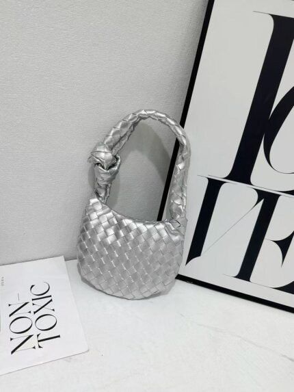 Bottega Veneta 9910-3 Mini Bag – Silver, 19 cm