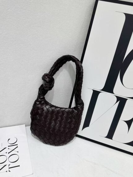 Bottega Veneta 9910-3 Shoulder Bag – Dark Brown, 19 cm