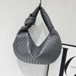Bottega Veneta 9910 Hobo Bag – Charcoal Gray, 45 cm