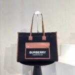 Burberry 718 Tote Bag – Black and Brown, 41 cm