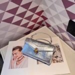 Bvlgari 5029 Top Handle Bag – Metallic Silver, 20 cm