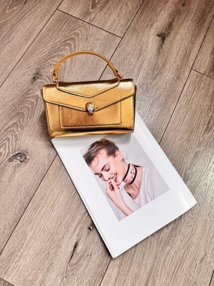 Bvlgari 5061-1 Top Handle Bag – Metallic Gold, 19 cm