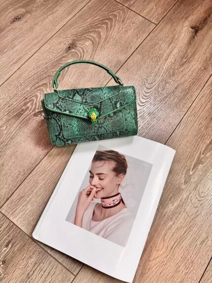 Bvlgari 5061 Top Handle Bag – Green, 19 cm