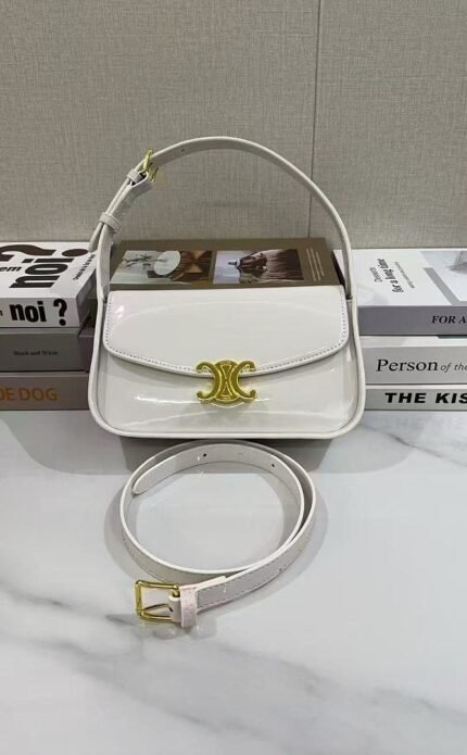 Celine 2433 Shoulder Bag – White, 23 cm