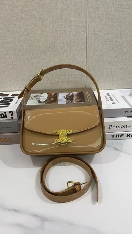 Celine 2433 Top Handle Bag – Tan, 23 cm