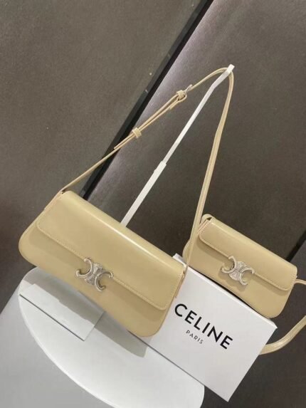 Celine 8188 Shoulder Bag – Light Beige, 21 cm