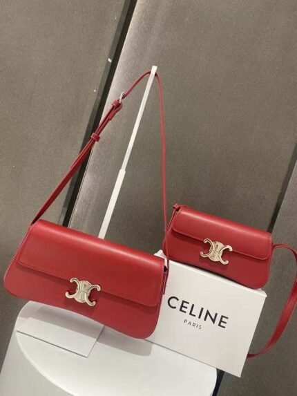 Celine 8188 Shoulder Bag – Red, 21 cm