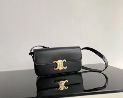 Celine 9918 Shoulder Bag – Black, 21 cm