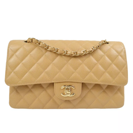Chanel 1112 球纹 Shoulder Bag – Beige, 26 cm