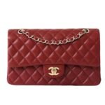 Chanel 1112 球纹 Shoulder Bag – Burgundy, 26 cm