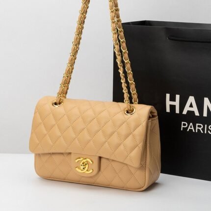 Chanel 1112 羊纹 Shoulder Bag – Beige, 26 cm