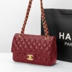 Chanel 1112 羊纹 Shoulder Bag – Burgundy, 26 cm