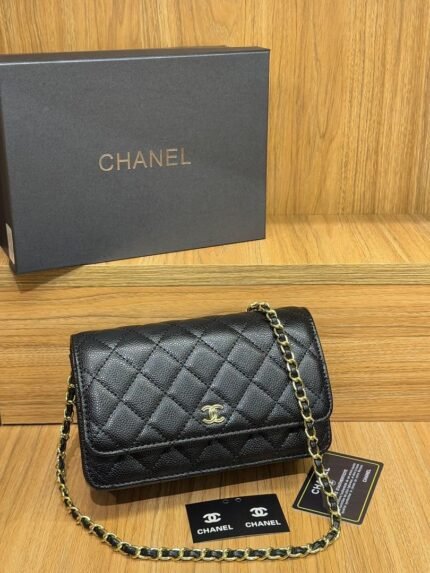 Chanel 33814 Wallet on Chain – Black, 19 cm