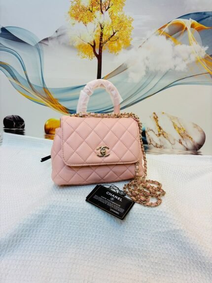 Chanel 33828 Top Handle Bag – Light Pink, 20 cm