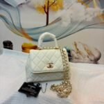 Chanel 33828 Top Handle Bag – White, 20 cm