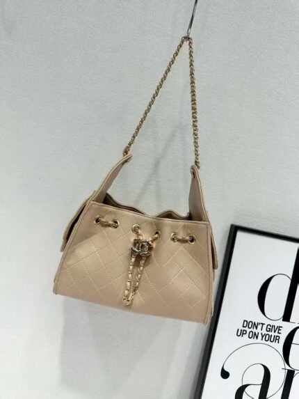 Chanel 3713 Bucket Bag – Beige, 22 cm