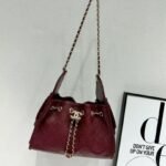 Chanel 3713 Shoulder Bag – Burgundy, 22 cm