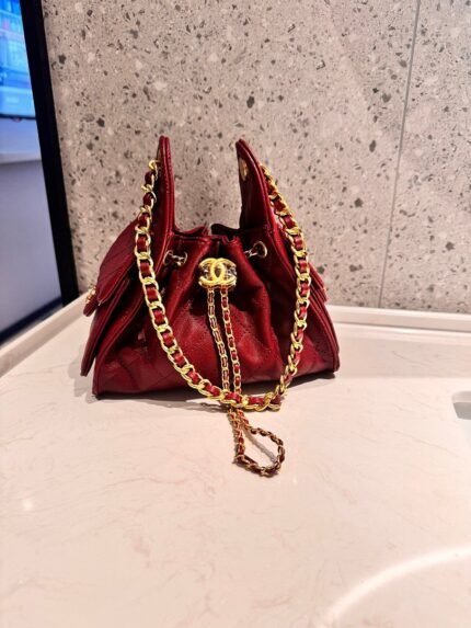 Chanel 5076 Bucket Bag – Burgundy, 20 cm