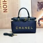 Chanel 66535 Top Handle Bag – Navy Blue, 28 cm