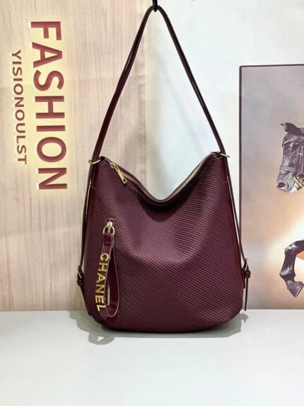 Chanel 66536 Hobo Bag – Burgundy, 28 cm