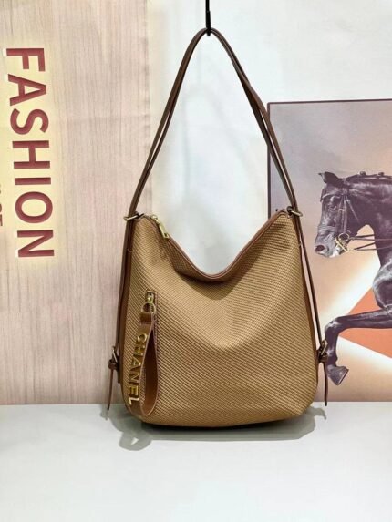 Chanel 66536 Hobo Bag – Tan Brown, 28 cm